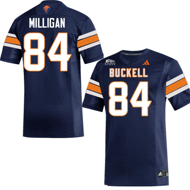 Bucknell Bison #84 Sam Milligan College Football Jerseys,Uniforms-Navy